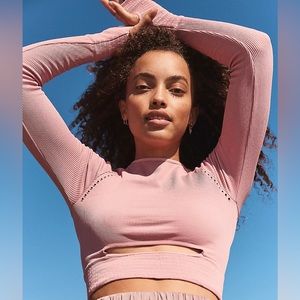 New FP Movement Cut It Out Long Sleeve Soft Pink Top